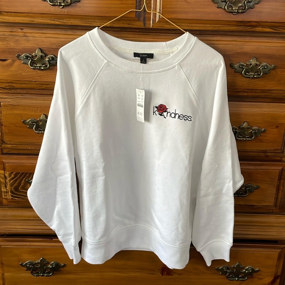 J Crew University Terry Embroidered Sweatshirt size Small